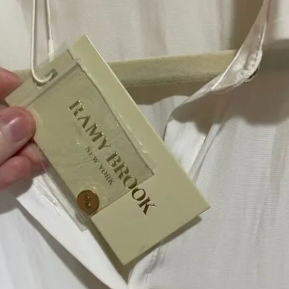 NWT Ramy Brook Peyton Button Down Mini Dress Ivory, Sm - Picture 7 of 16